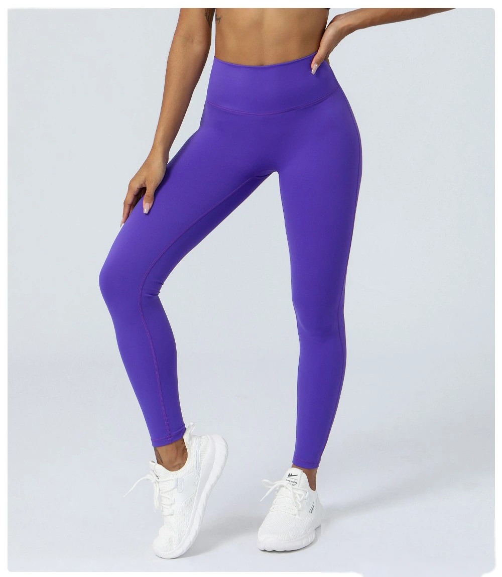 Custom nude yoga T-free embarrassing line fitness pants sports hip pants detail
