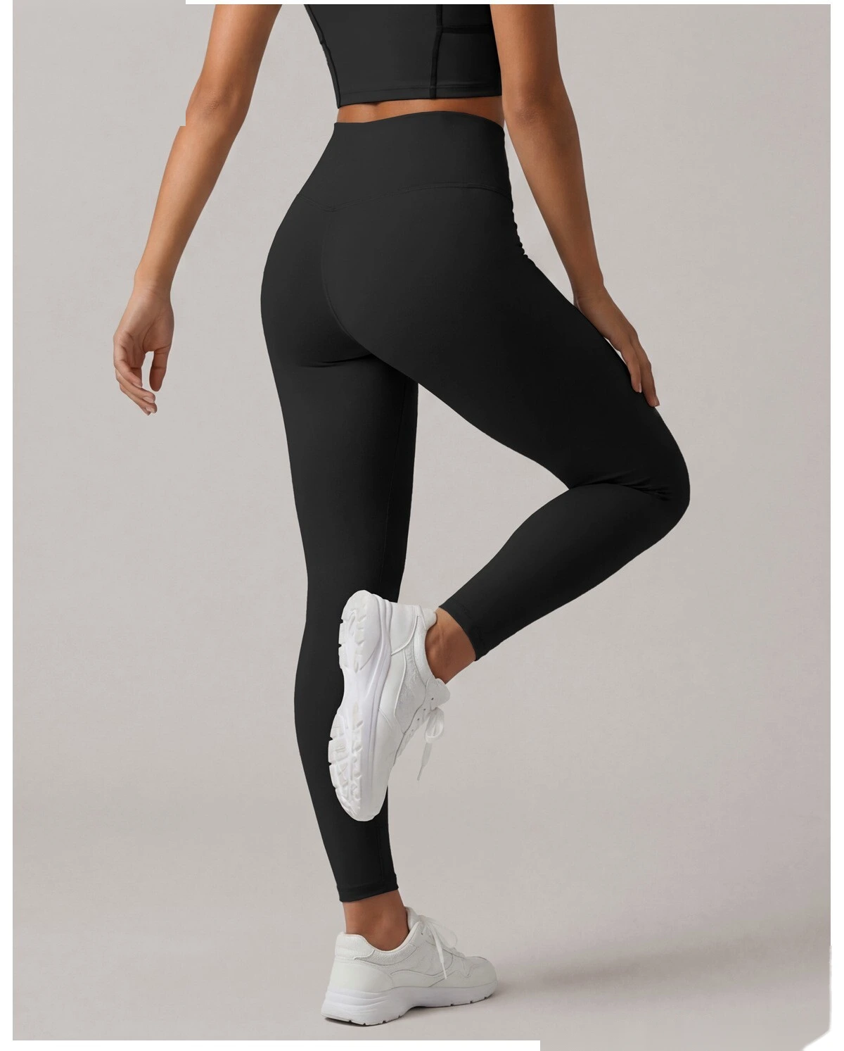 Women High Intensity Sports Outfit, Shockproof Tank Bra + High Waist Slim Training Pants Quick Dry Yoga Set detail