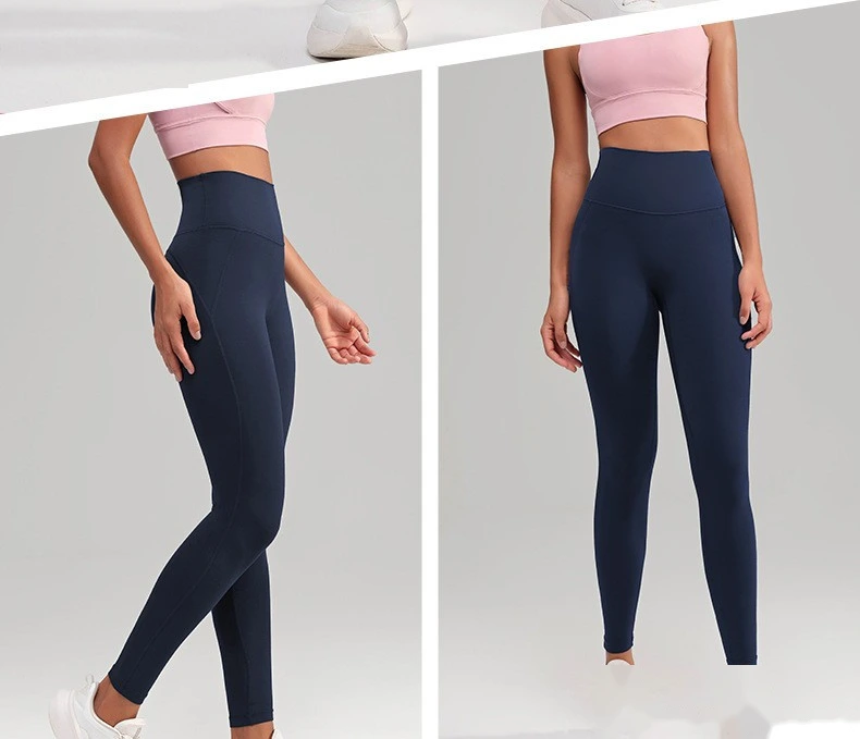 Custom-made nude tight-fitting exercise pants with high waist and abdomen yoga pants for women detail