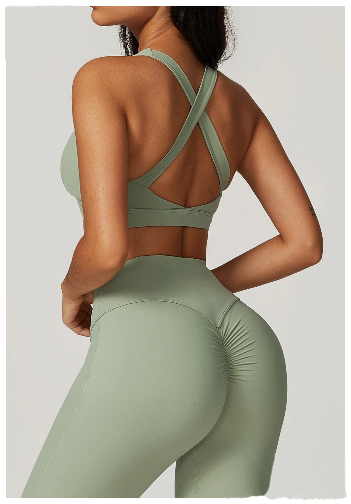 Custom tight yoga vest sports bra high-intensity Pilates running outdoor fitness clothes women - allni detail