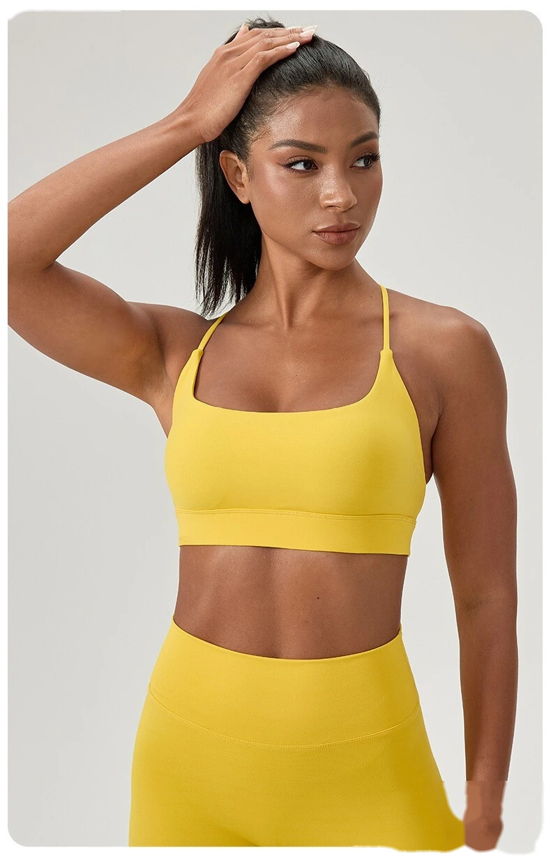 Custom Women's Feminine Beauty Back Yoga Bra | Push-Up, Shock-Absorbing, for Fitness & Running detail