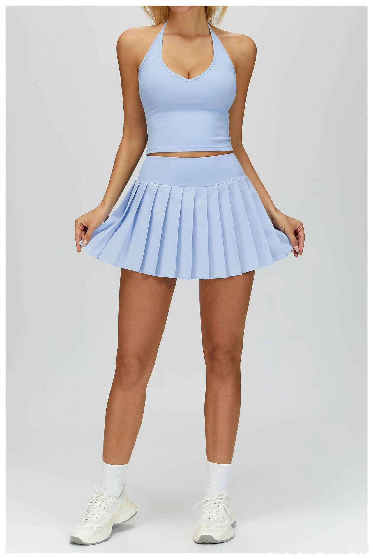 Custom Women’s Fake Two-Piece Pleated Skirt - Naked-Feel Anti-Chafing Yoga Tennis Running Fitness Skirt detail
