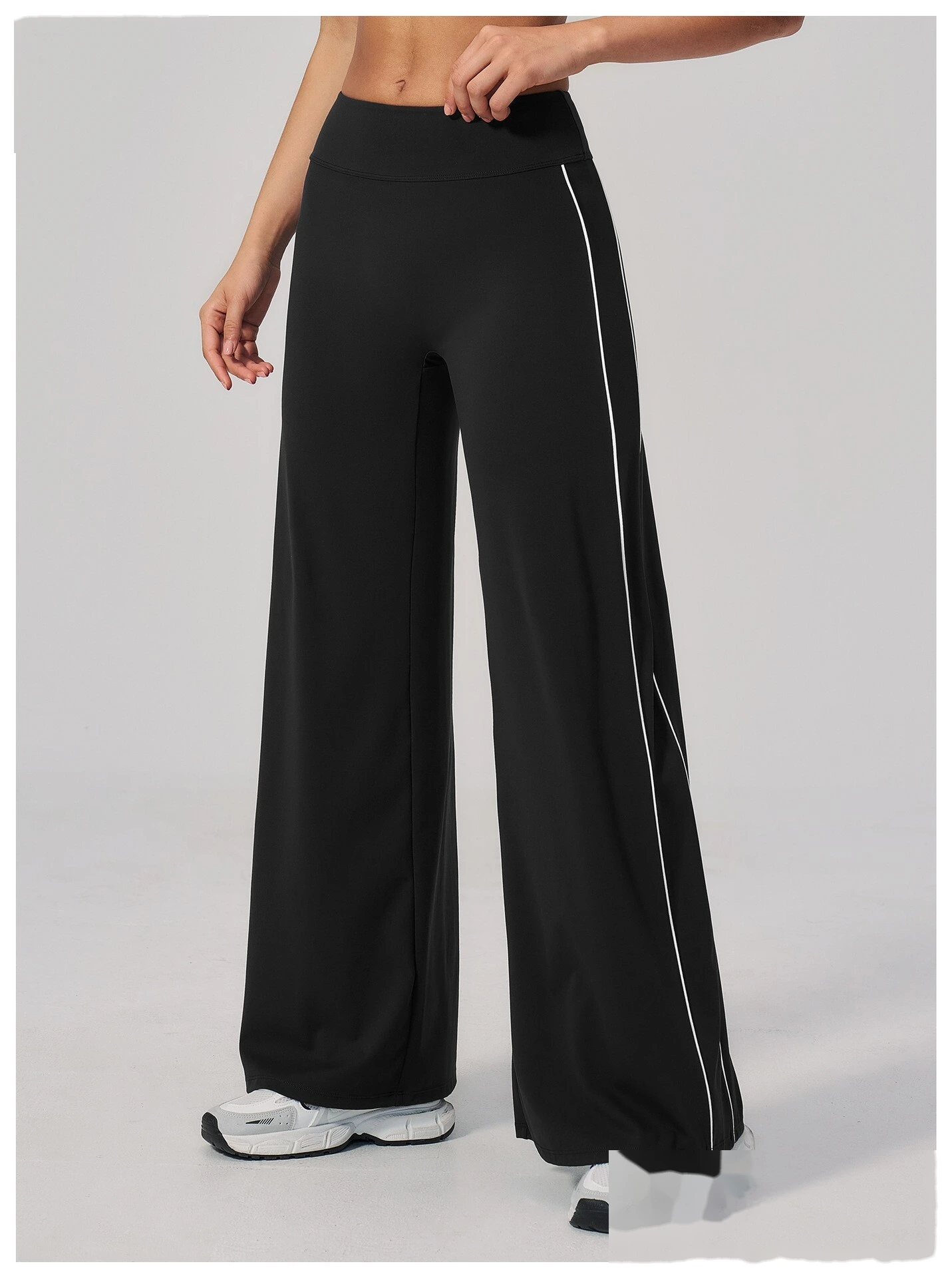 Women Straight Wide Leg Fitness Pants High Elastic Loose Casual Outdoor Sports Daily Trousers detail