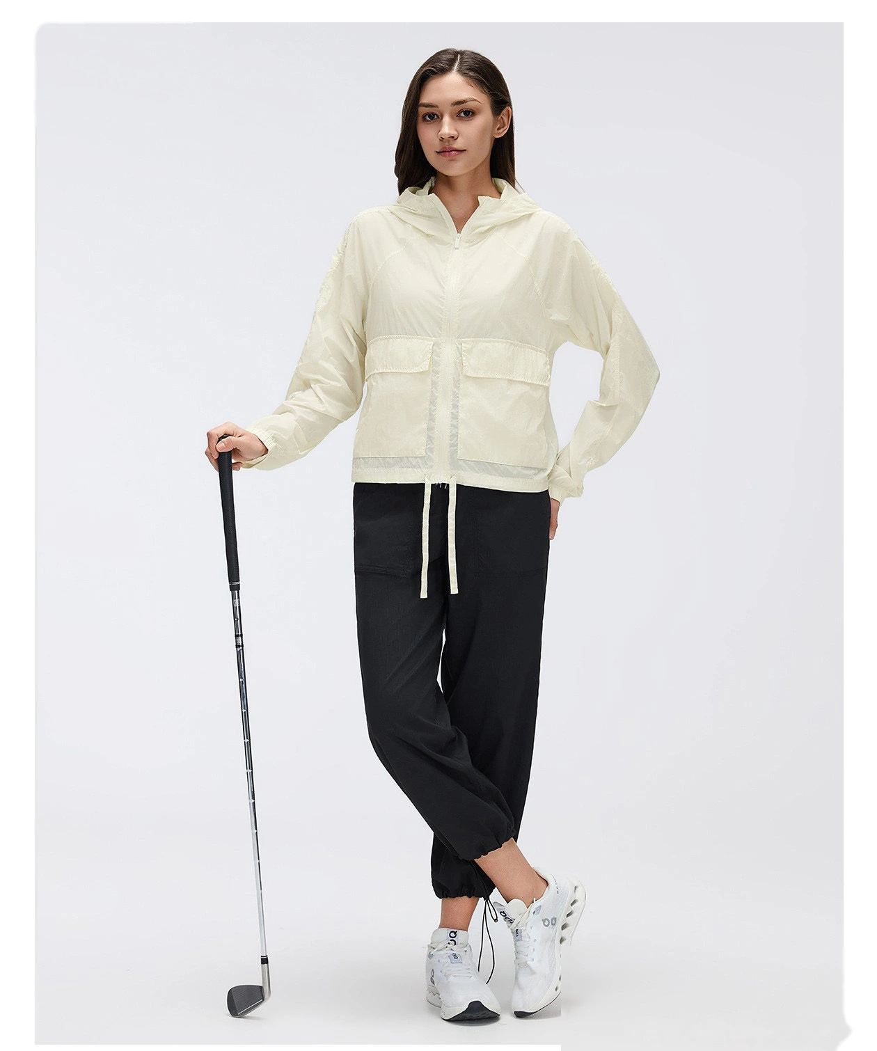 Bulk Custom UV Protection Hooded Top - Women's Lightweight Water-Resistant Loose Long Sleeve Sports Outerwear detail