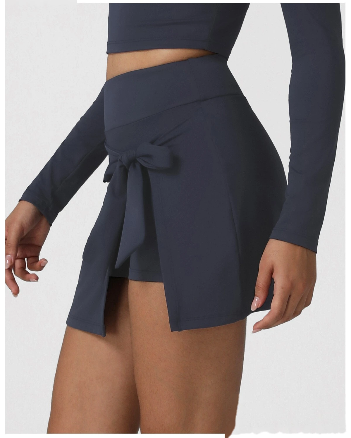 Custom yoga sports jacket backless sexy slim long sleeve female dance training fitness suit with pad. detail