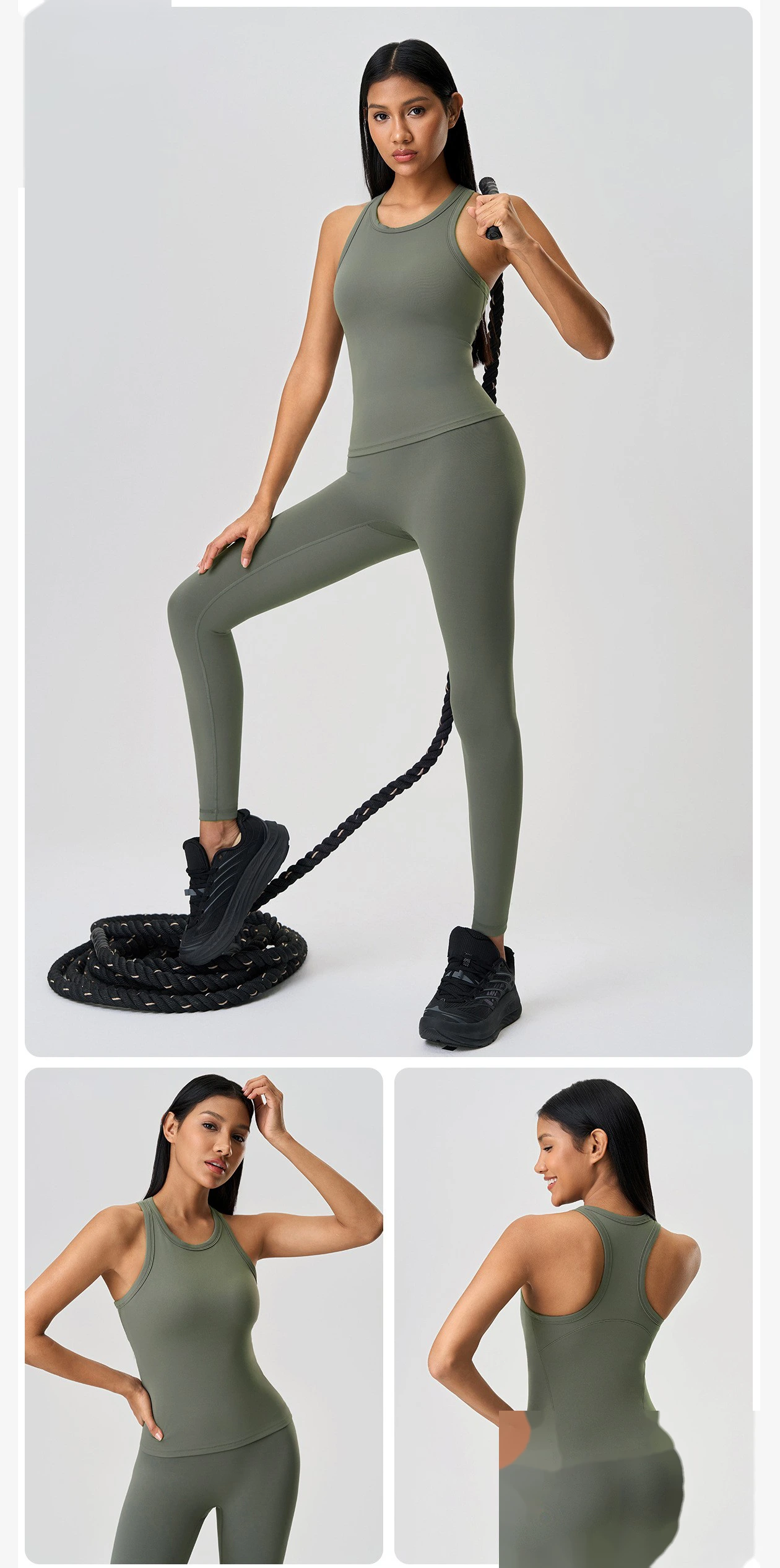 Custom-made I-shaped beautiful back sports vest female slim sleeveless fitness yoga jacket with chest pad detail