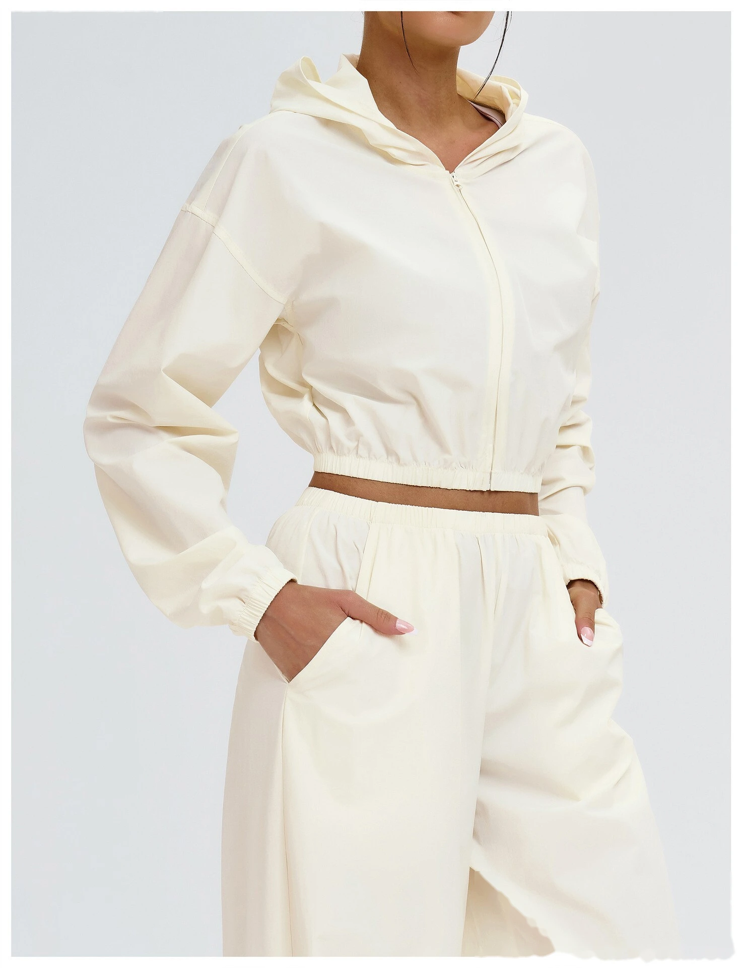 Custom Sun Protection Sports Jacket - Full-Zip Windproof Hooded Coat for Cycling & Hiking detail