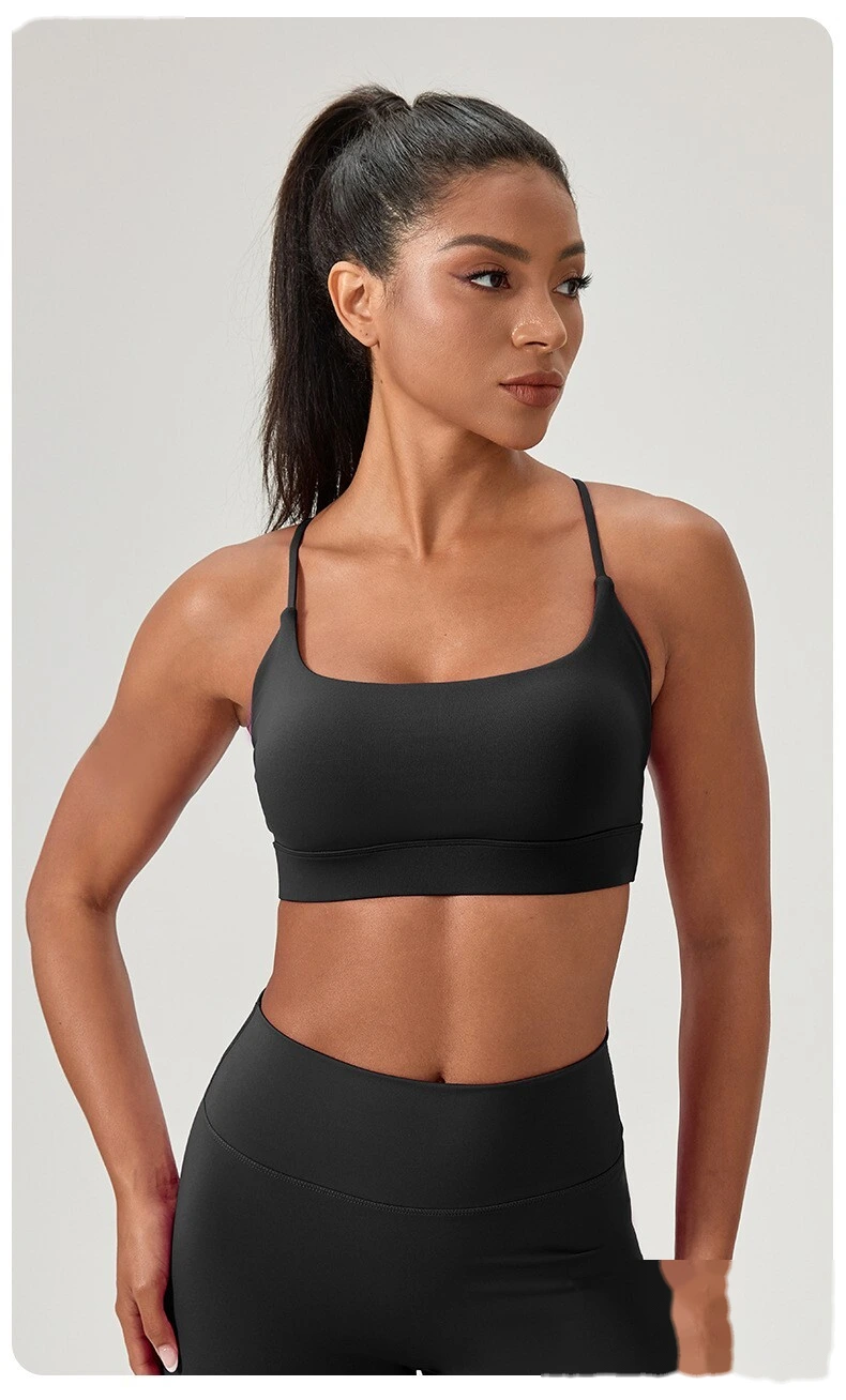 Custom Women's Feminine Beauty Back Yoga Bra | Push-Up, Shock-Absorbing, for Fitness & Running detail