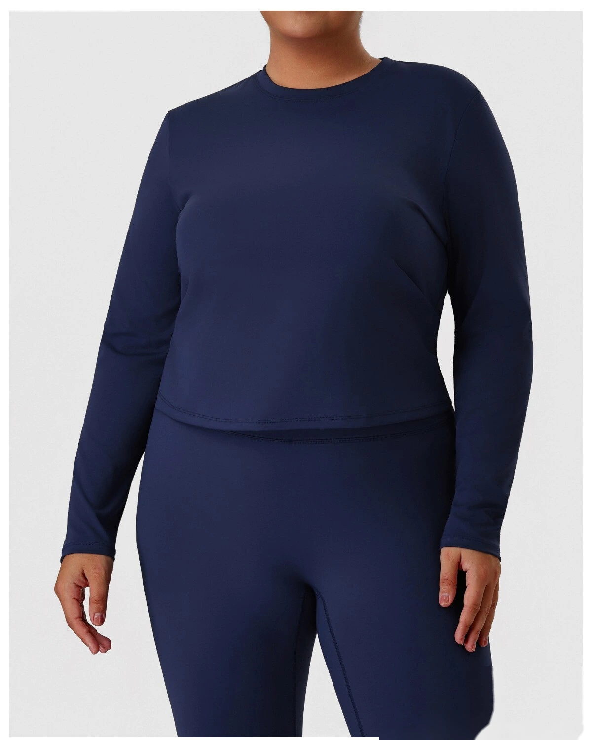 Custom Plus Size Sports Long Sleeve for Women - Euro-American Slim-Fit Yoga Fitness Top, Running Activewear T-Shirt detail