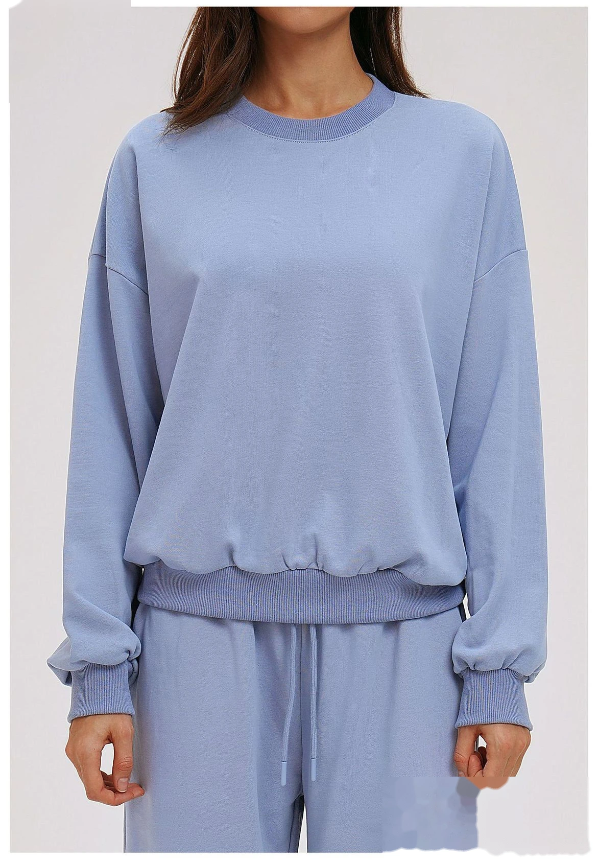 Bulk Custom Crew Neck Sweatshirts | Loose Fit Long Sleeve Casual Tops for Fall Winter Outdoor Running detail