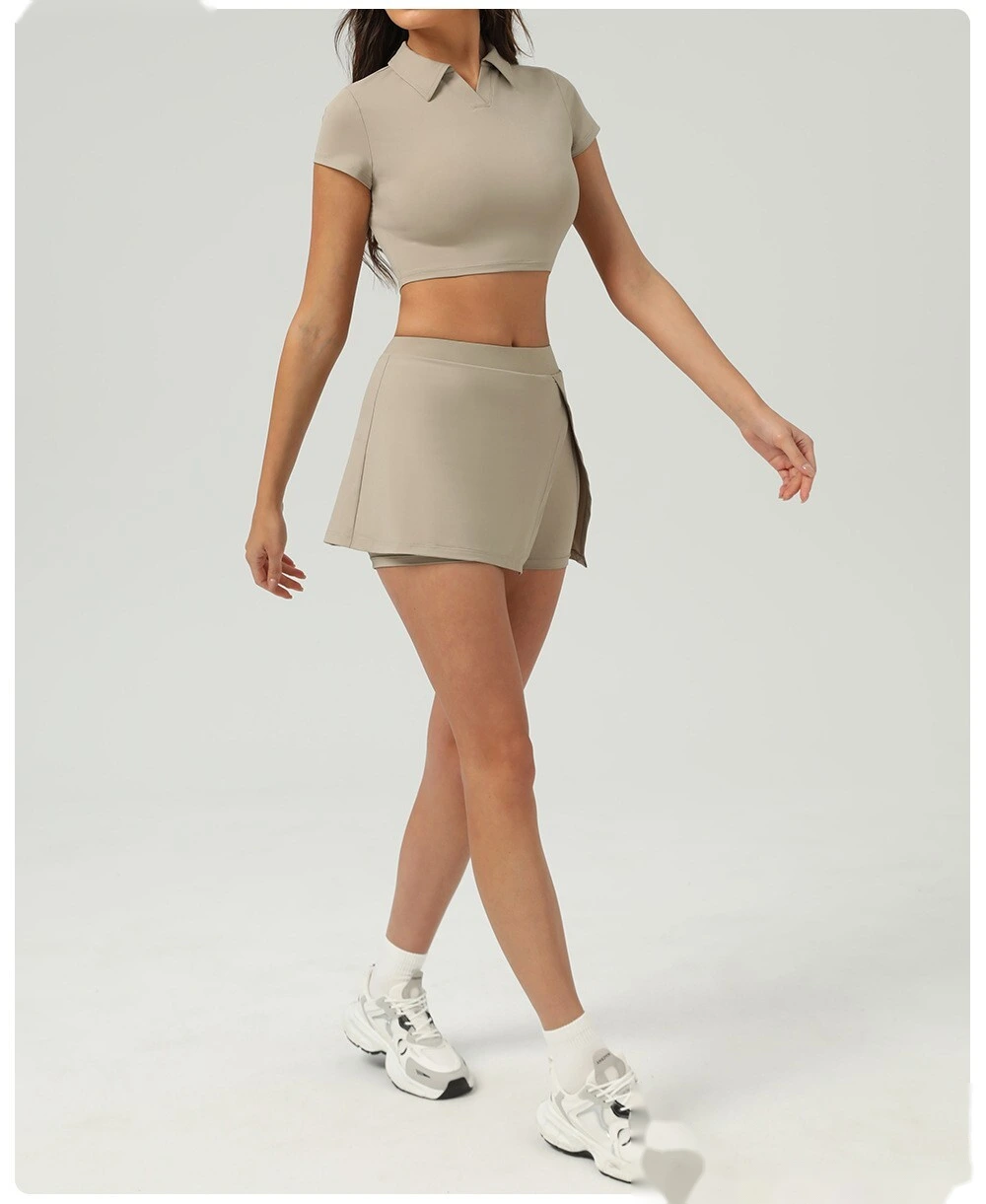 Sun-proof tennis skirt, ice sports, open skirt pants, summer running fitness tennis anti-exposure sports skirt detail