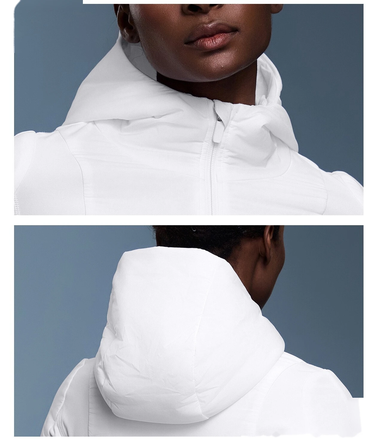 Customized autumn and winter ladies' thin cotton-padded clothes slim and slim plus cashmere cardigan sports hooded coat detail