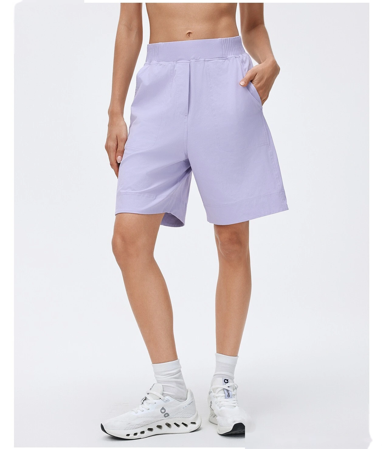 Bulk Custom Women's Sports Mid-Shorts - High-Waisted Lightweight Loose Straight Breathable Running Fitness Pants detail