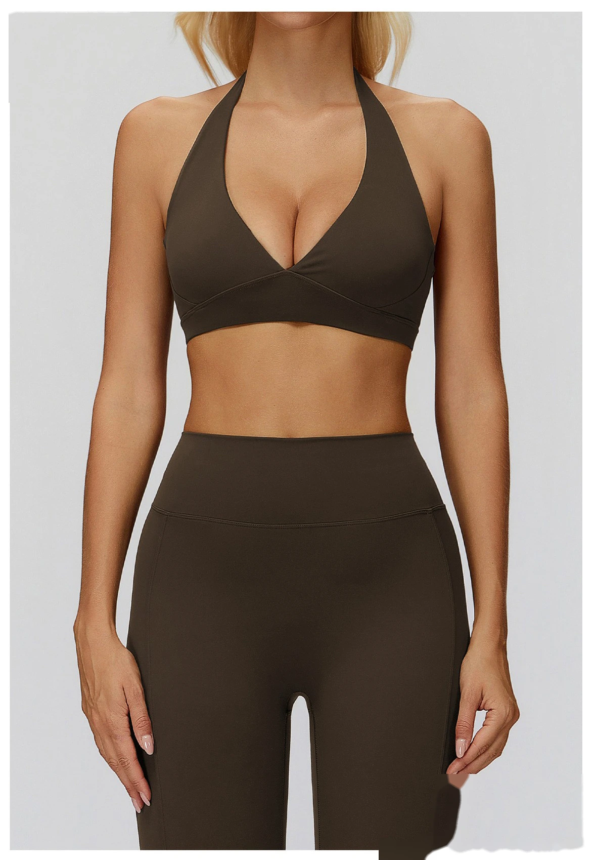 Customizable Women's High-End Yoga Bra | Halter Beauty Back, Supportive for Fitness & Gym detail