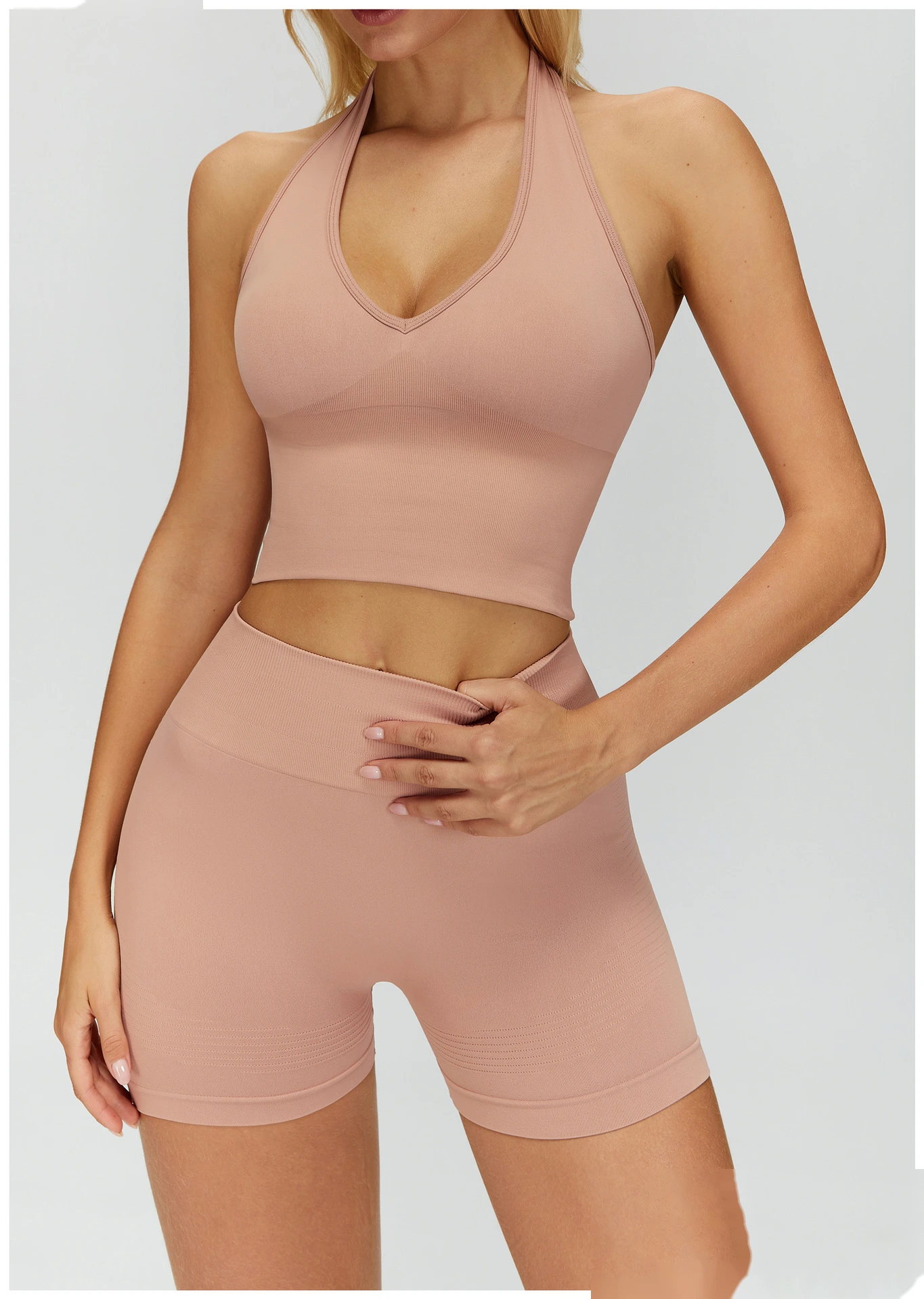 Custom EU-US Seamless Sports Bra | Breathable Halter Backless, Shockproof, for Yoga & Fitness detail
