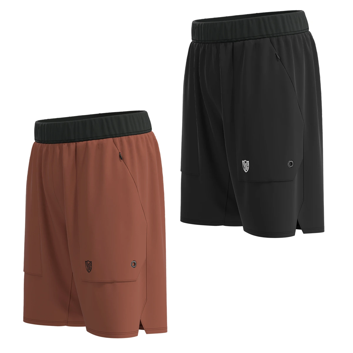 Men running shorts workout gym quick dry pants with zip pocket detail