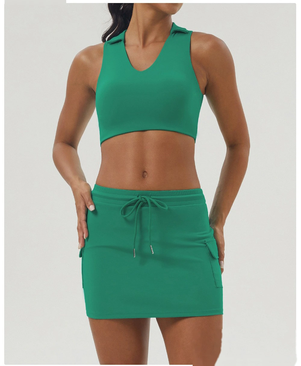 Tennis skirt sports and leisure suit nude yoga clothing fitness suit outdoor tennis suit female detail