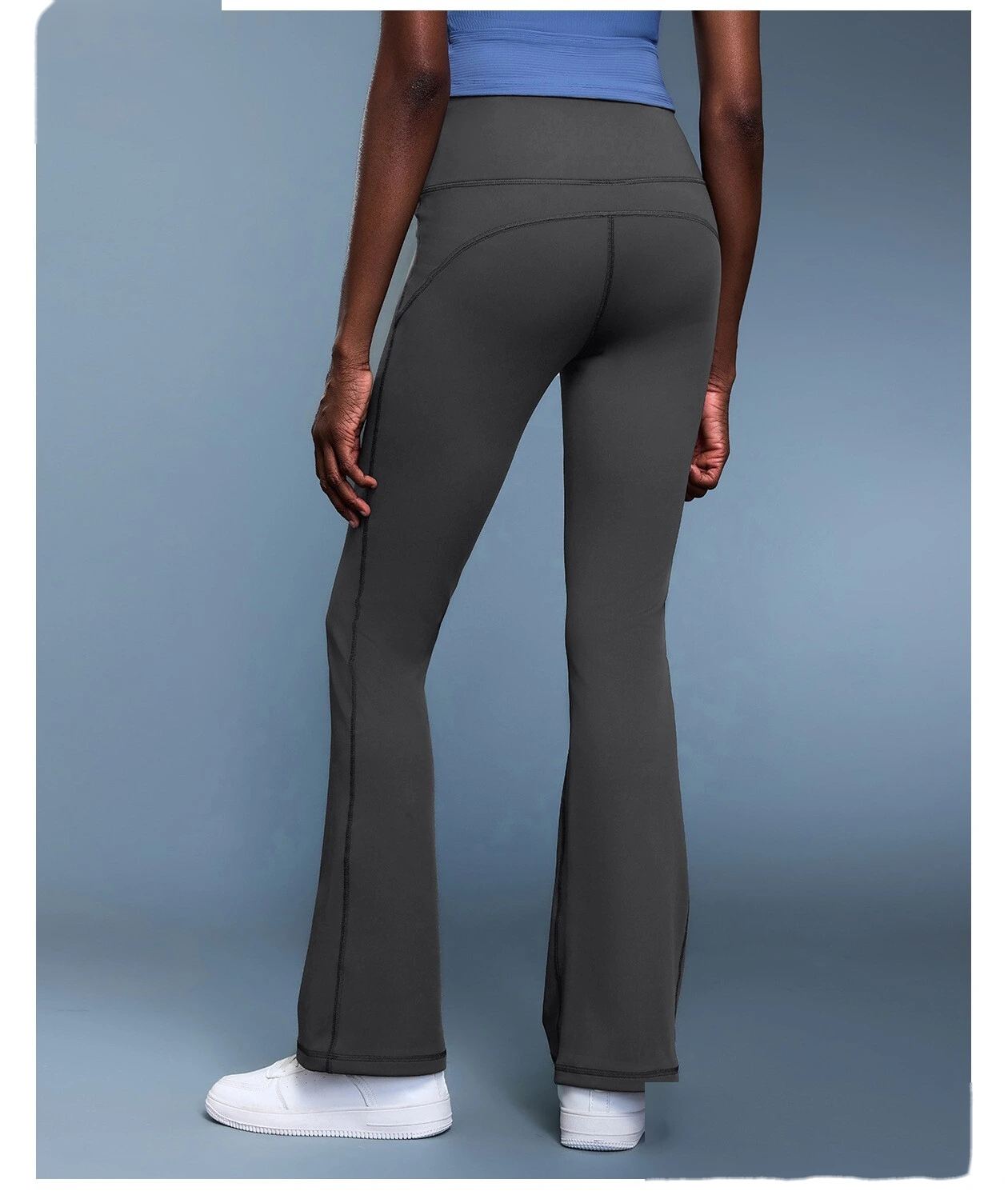 Custom-made women's autumn and winter velvet warm elastic micro-pants with abdomen slimming exercise yoga pants detail