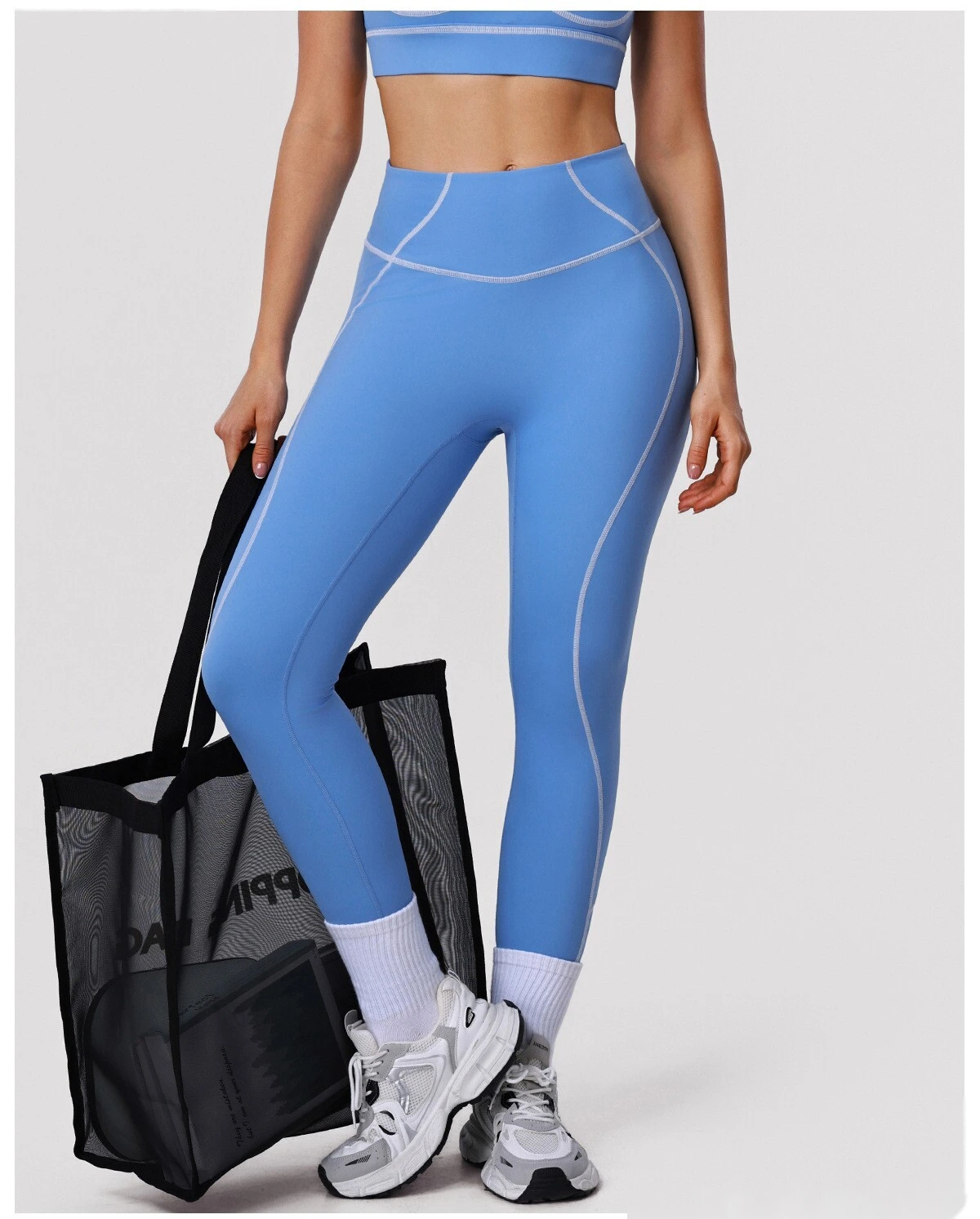 Bulk Custom Women's Yoga Leggings - High-Elastic Color Block Buttery Soft Fitness Pants detail