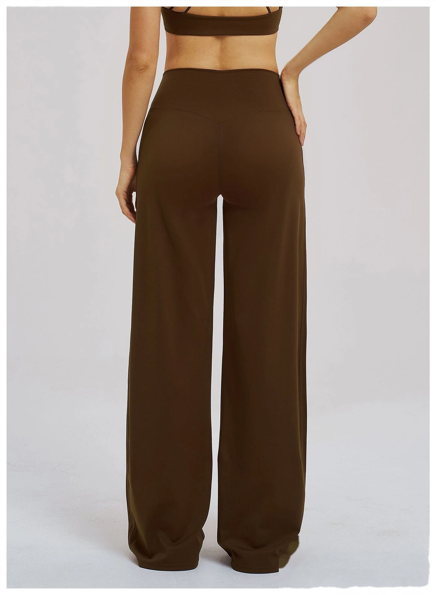 Bulk Custom Legging Lined Wide-Leg Pants - Women's Cross Waist Loose Straight Yoga Gym Activewear detail