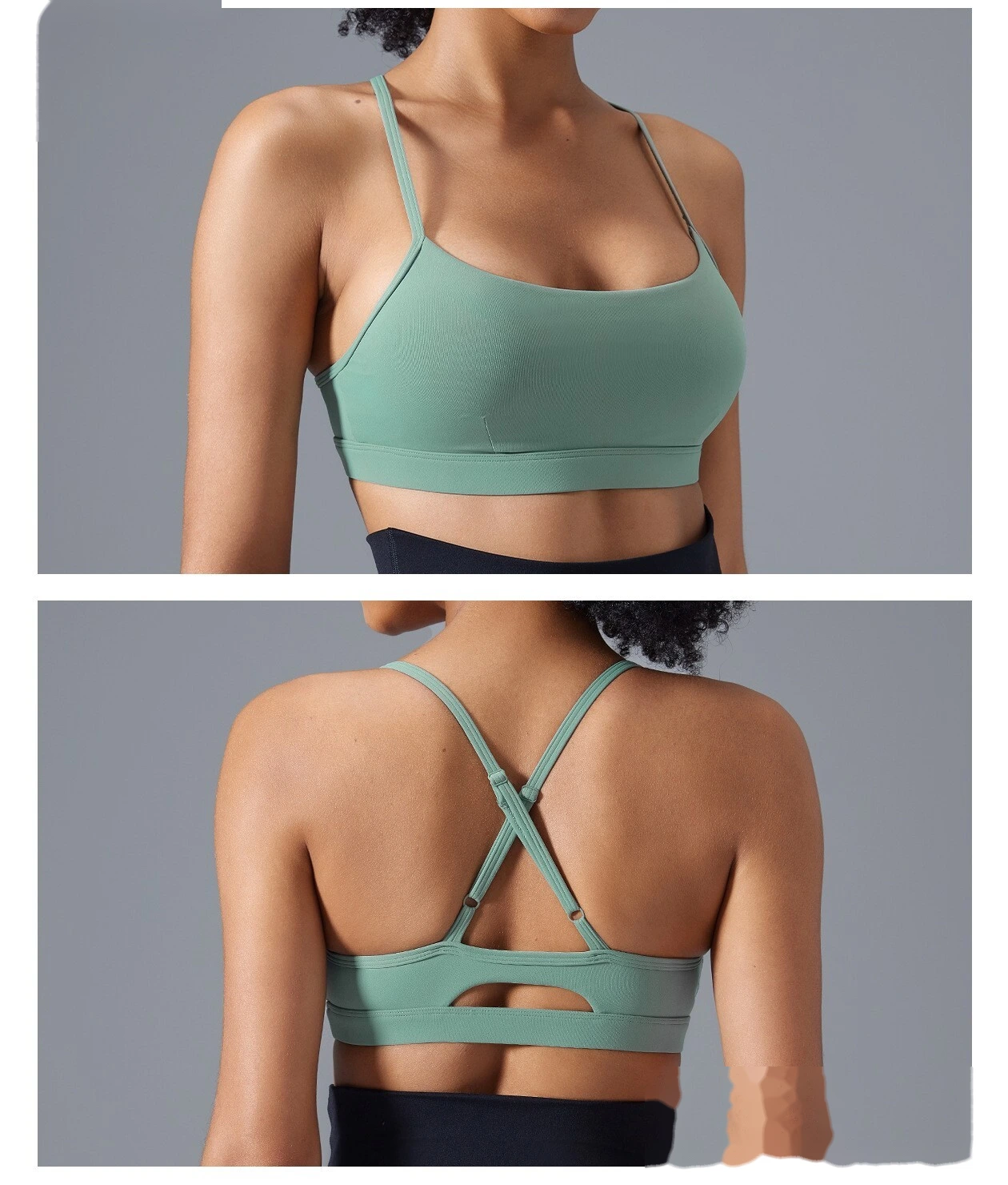 Customized adjustable shoulder strap beauty back sports bra women's running shock-proof fitness bra yoga detail