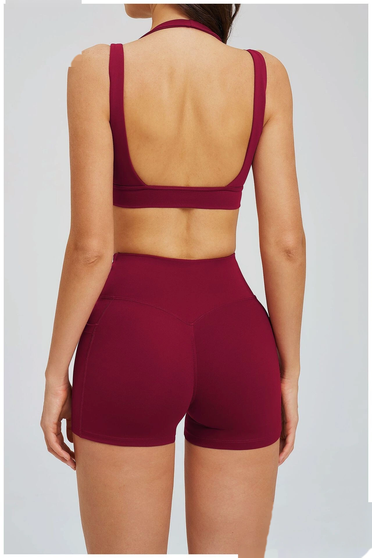 Premium Nude Sensation Sports Bra Women Custom Elegant Open Back Yoga Running Workout Bra detail