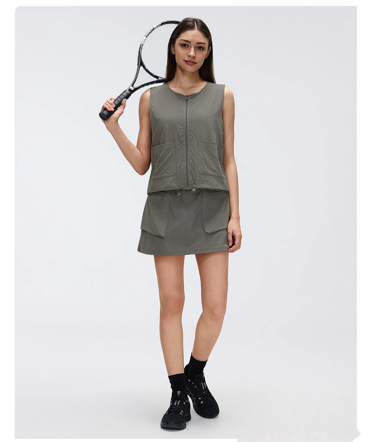 Bulk Custom High Waist Cargo Skirt - Women's Summer Breathable Slim Fit A-Line Casual Outdoor Skirt detail