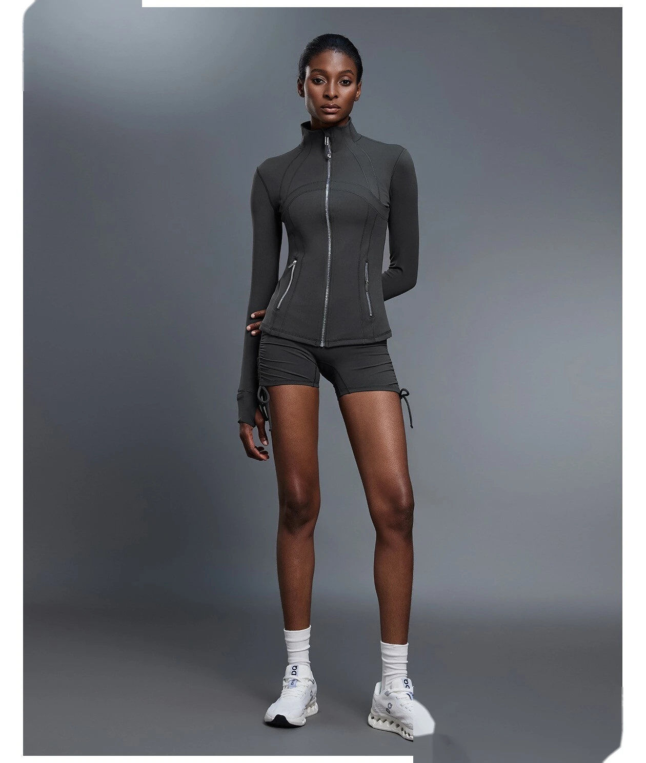 Women's Fall Yoga Jacket, Long Sleeve Stretchy Slim-Fit Outerwear for Outdoor Running & Fitness detail
