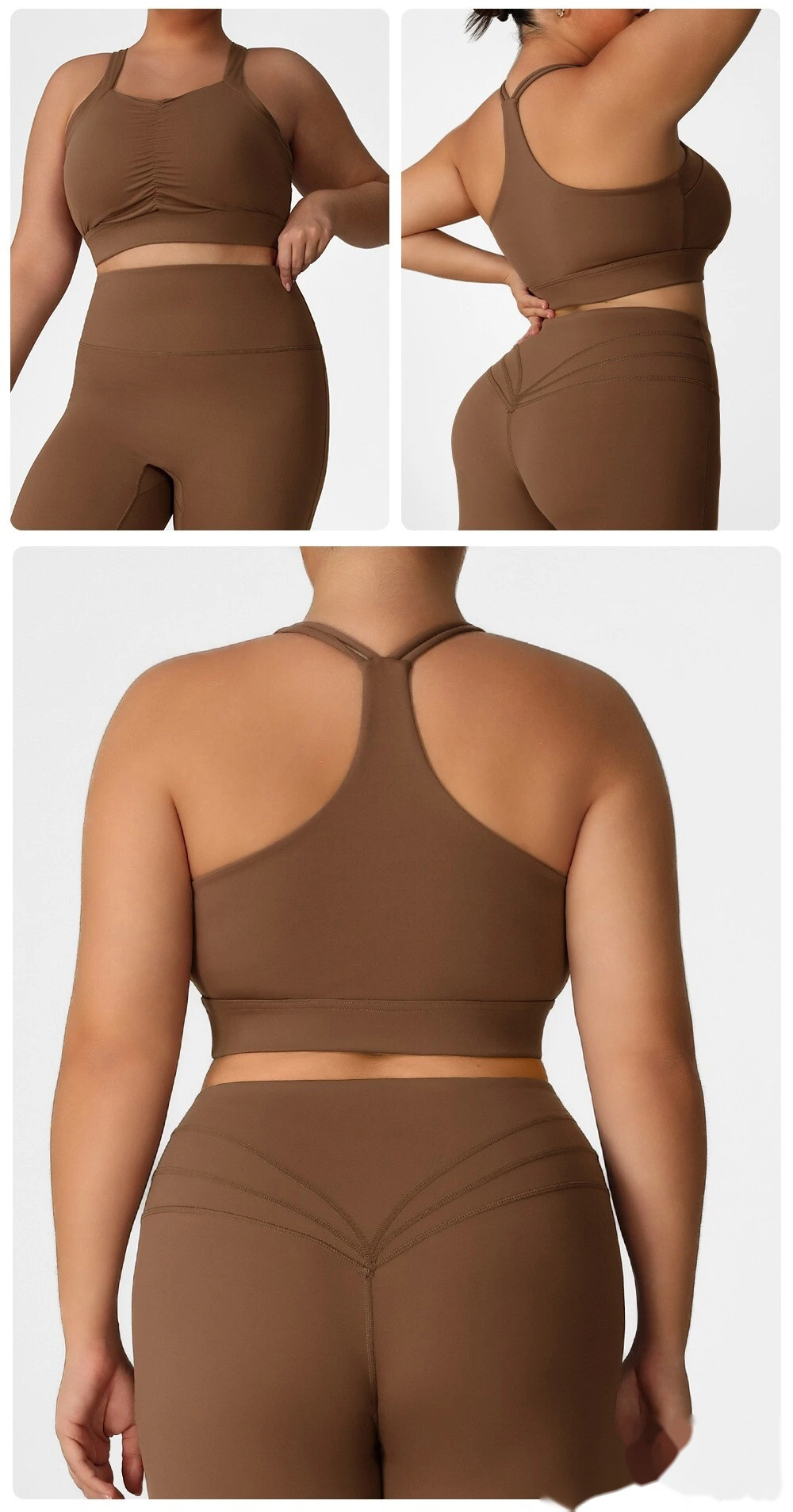 Customized Europe and America plus size sports bra running training fitness with chest pad yoga vest beautiful back bra. detail