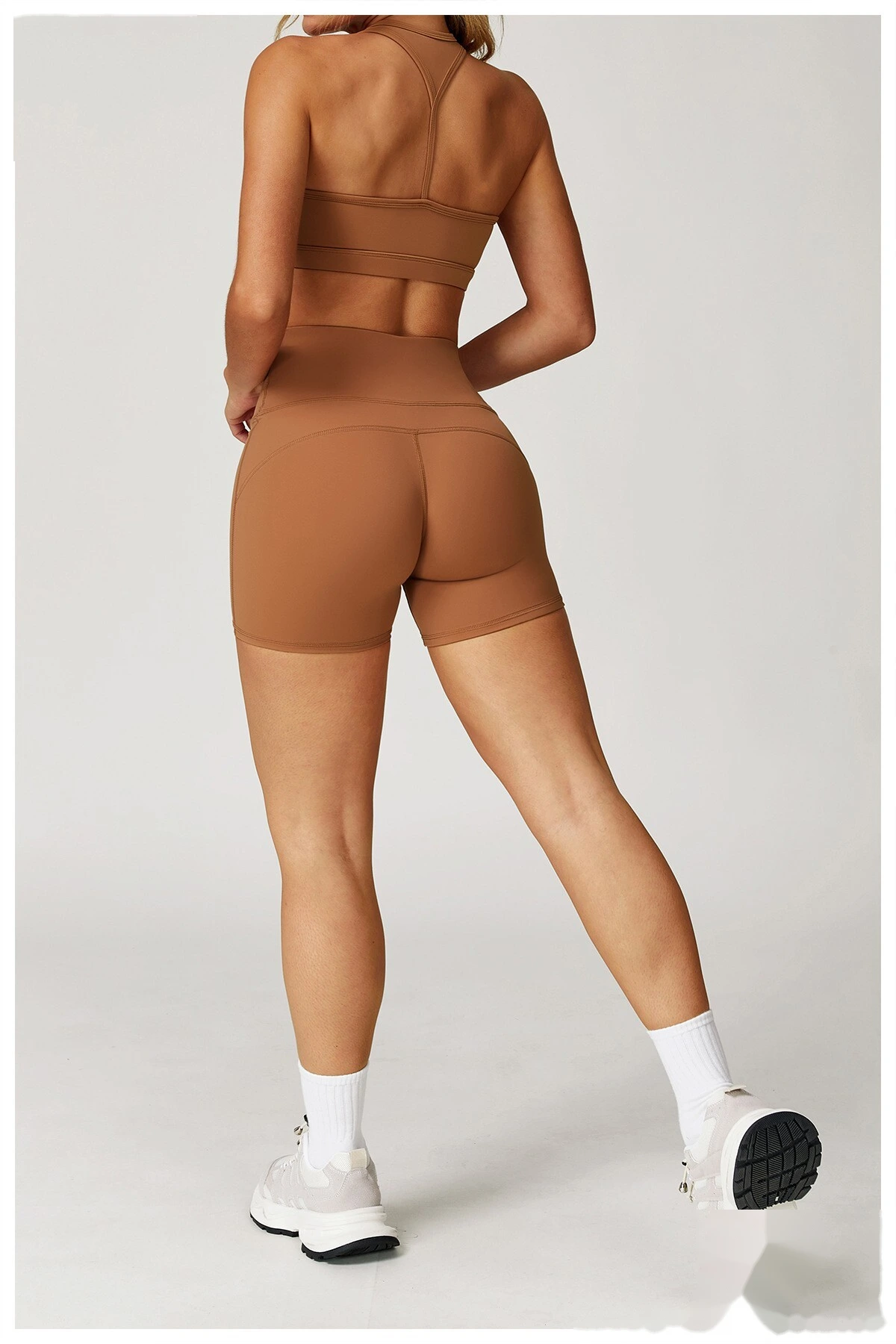 Customized yoga shorts women's high waist quick-drying tight-fitting slim shorts running fitness pants detail