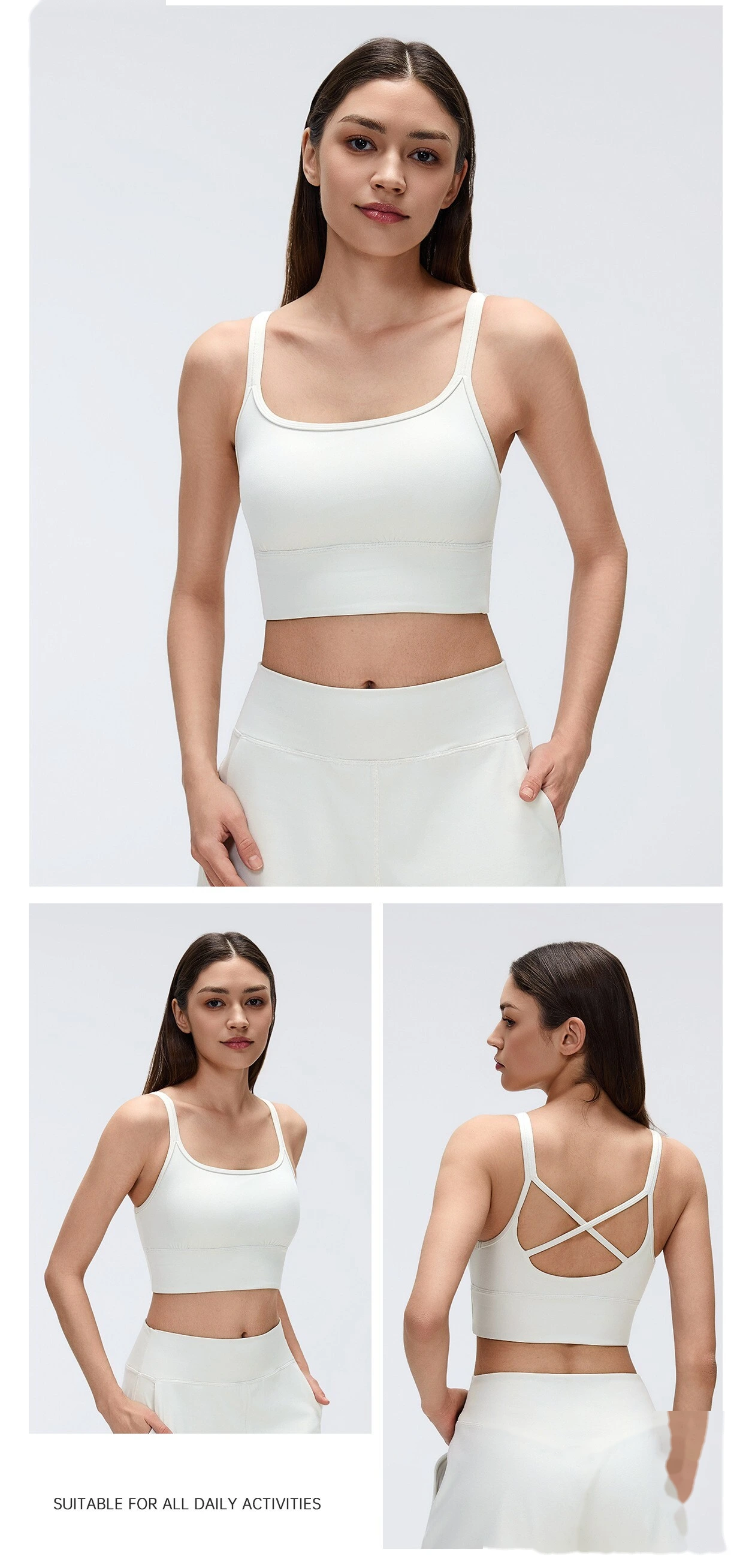 Bulk Custom Cross Back Sports Bra - High Impact Shockproof Beauty Back Yoga Bra for Gym Activewear detail