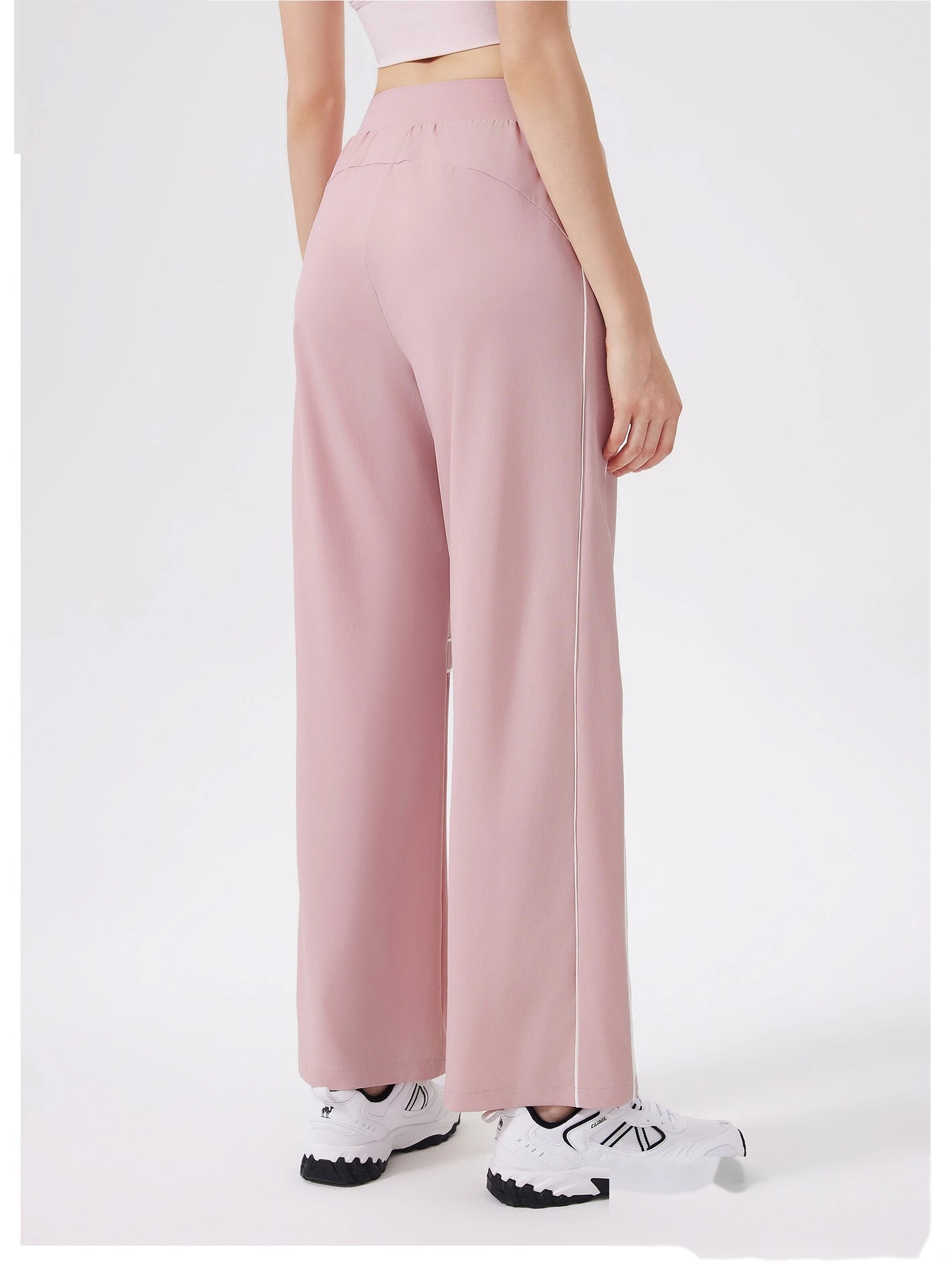 Quick-drying exercise cool pants women running loose yoga high waist fitness pants outdoor detail