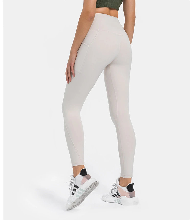 Womens leggings high waist butt lift pants with phone pockets detail