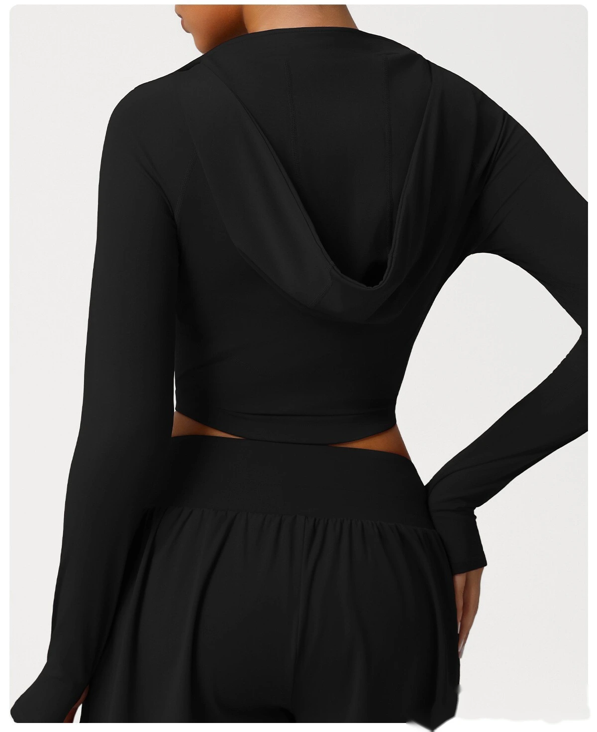 Customized Slim-fit Running Shirt New Fashion Fitness Jacket Naked Long-sleeved Yoga Dress Women detail