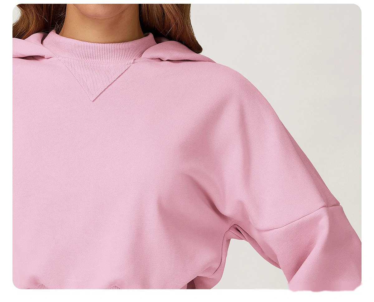 Custom fashion hooded sweater autumn and winter casual loose coat women's outdoor sportswear detail