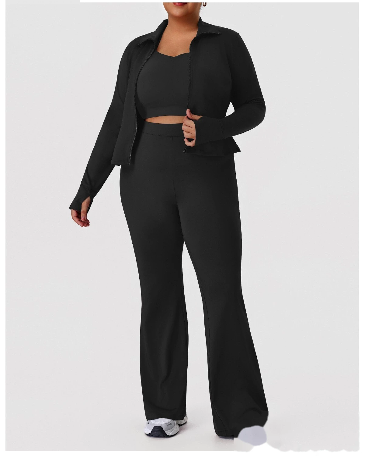 Bulk Custom Women's Plus-Size Flare Yoga Pants - High-Stretch, Slim-Fit, Daily/Fitness Wear | Direct Factory detail