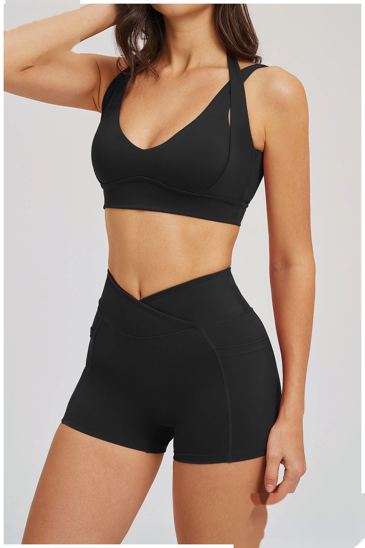 Premium Nude Sensation Sports Bra Women Custom Elegant Open Back Yoga Running Workout Bra detail