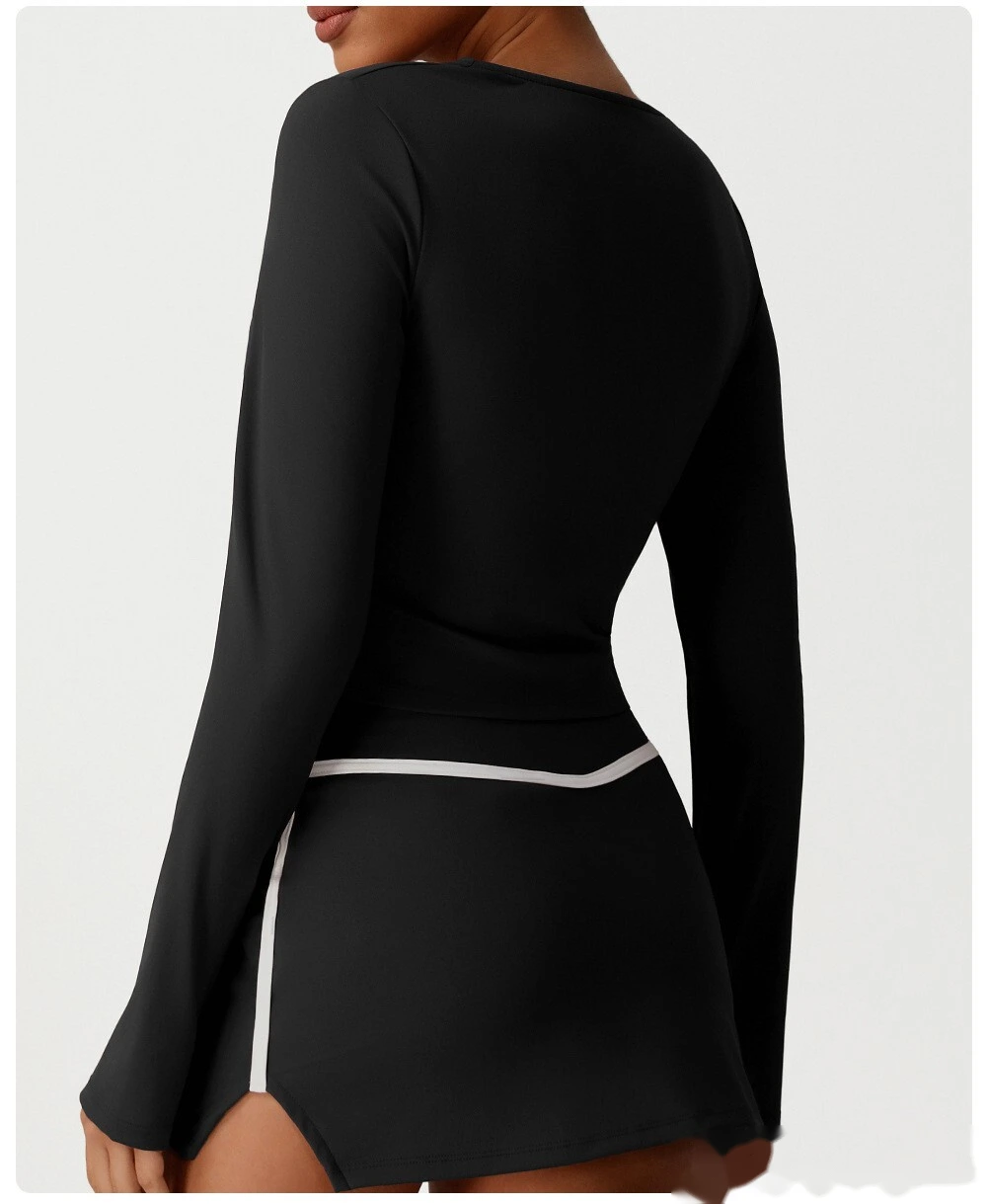 Customized European and American slim high-elastic yoga clothes long sleeve T-shirt sportswear detail