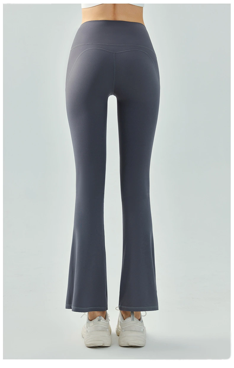Women tights butt lift leggings casual wide-leg high rise running bell-bottom detail