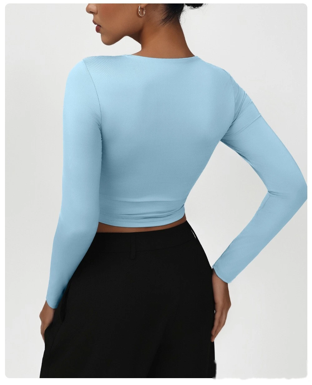 Customized skims new high-elastic dance training sports fitness clothes tight yoga long-sleeved T-shirt detail