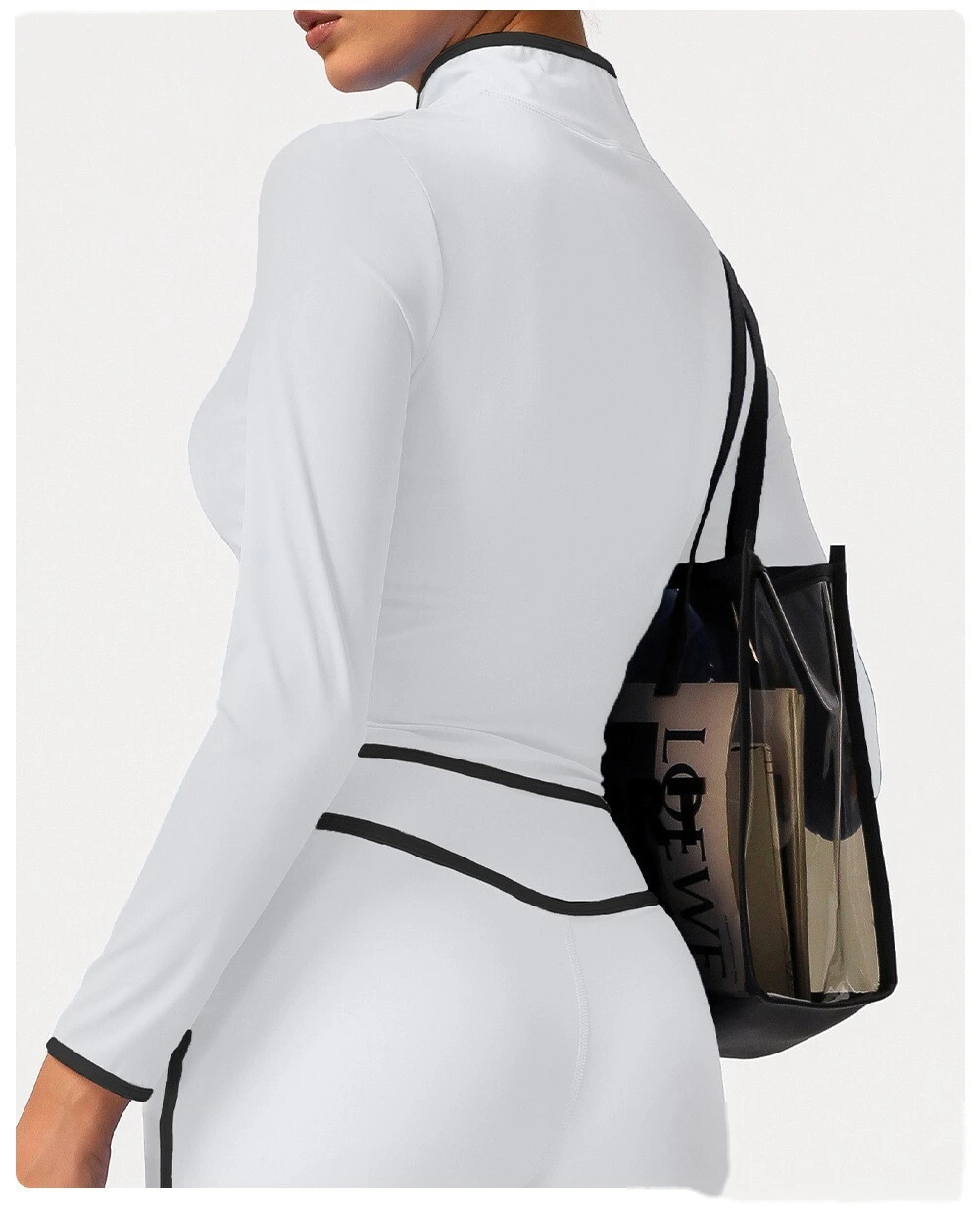 Customize the new contrast zipper yoga clothes women's autumn and winter running fitness coat detail