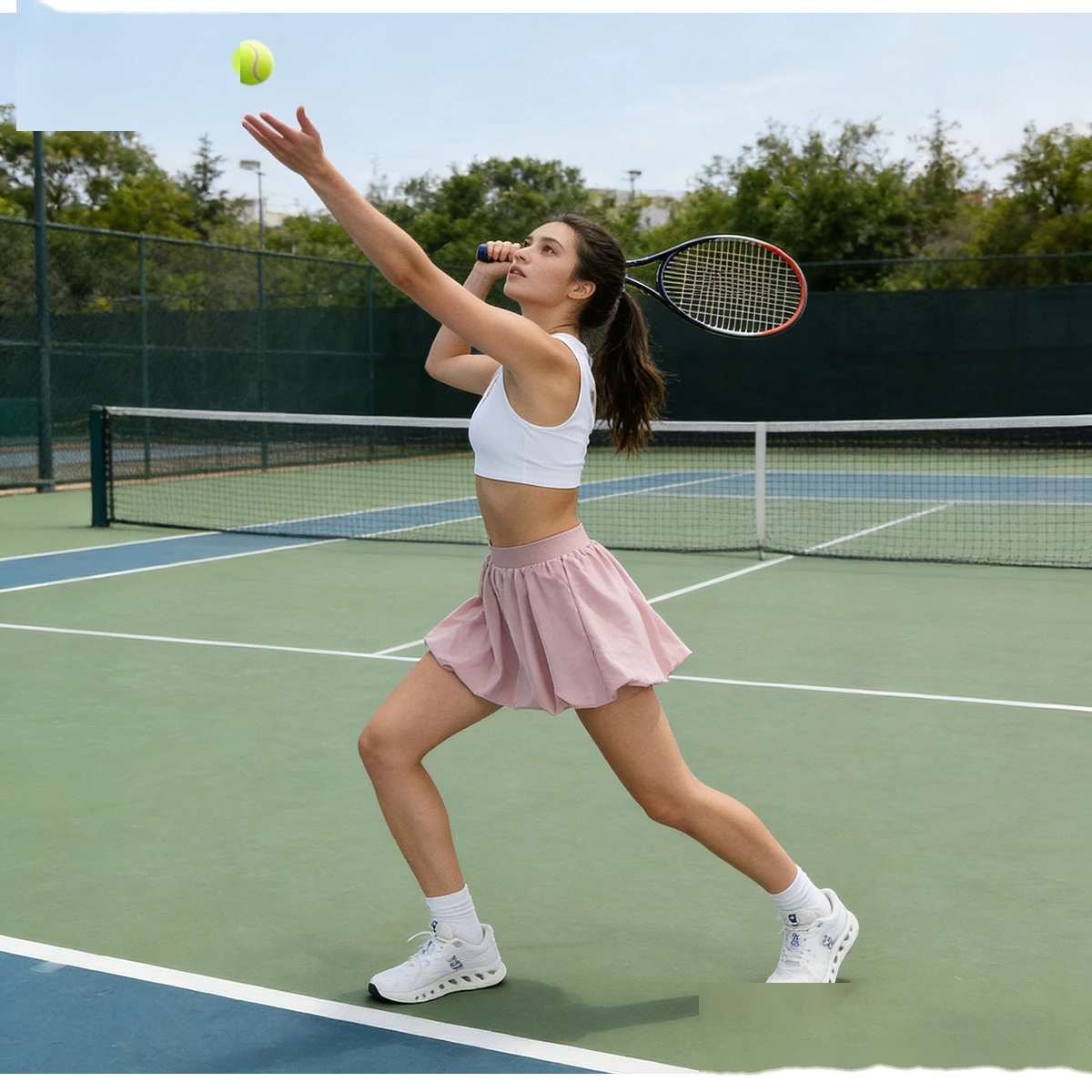Bulk Custom Sports Flowy Skort - Women's Summer Anti-Chafe Ruffle Skirt for Outdoor Yoga Tennis Fitness detail