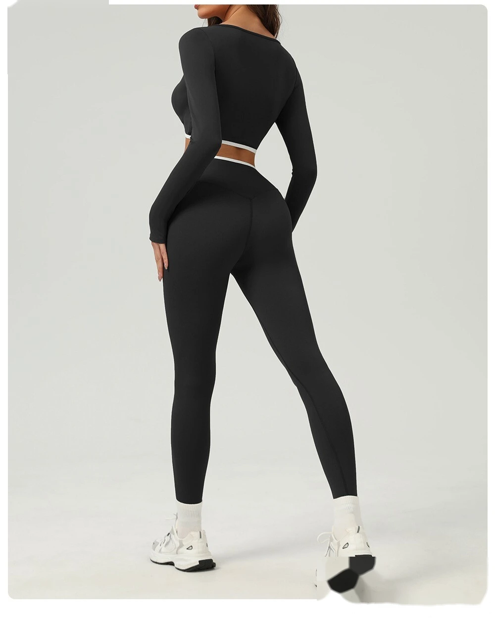 Customized hip-lifting, high-waist yoga pants, abdomen-lifting, tight-fitting running and fitness pants detail