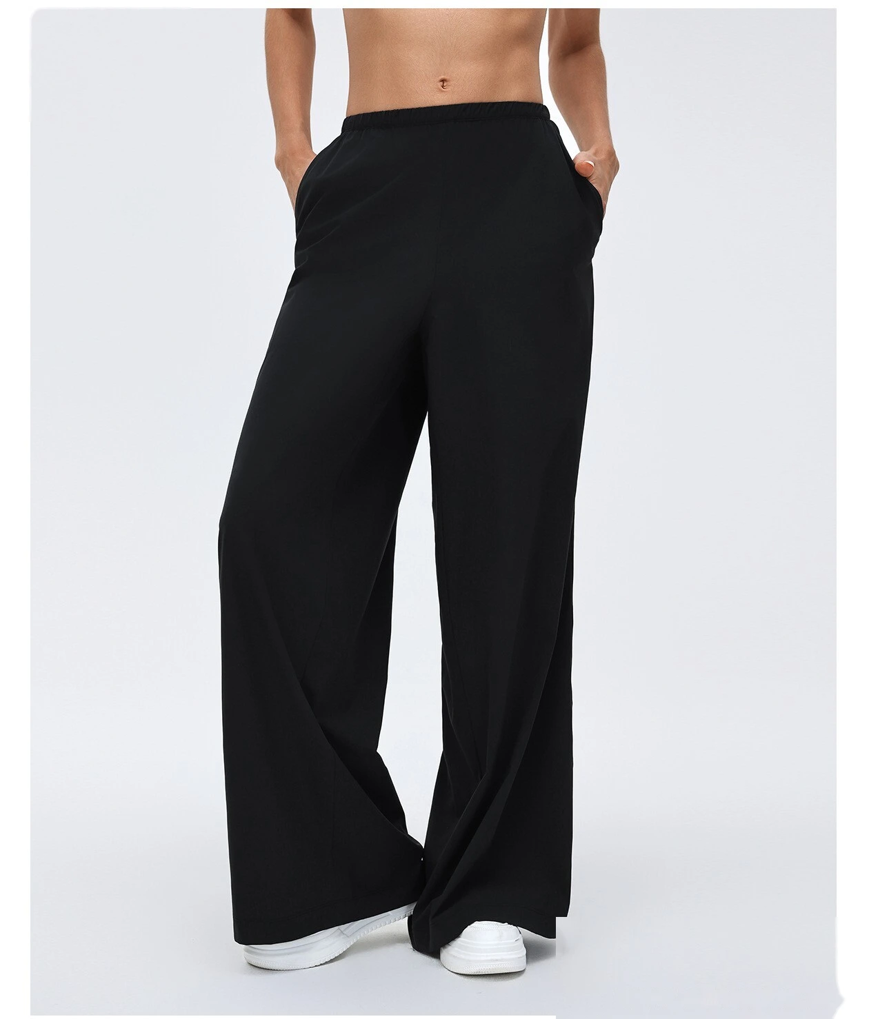 Bulk Custom Slouchy Wide-Leg Pants - Women's Loose Drape Breathable Dance Yoga Casual Sports Long Pants detail