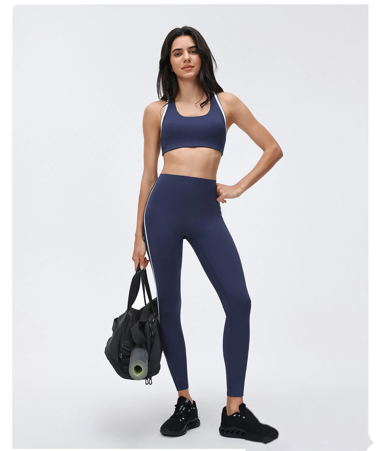 Custom Women's High-Impact Color Block Sports Bra - Beauty Back Padded Yoga Running Fitness Tank Top detail
