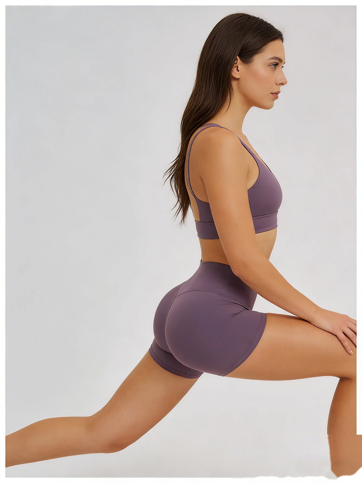 Custom Cross Waist Yoga Shorts - Women's Fleece Lined Tight High-Waisted Gym Running Outdoor Sports Shorts detail