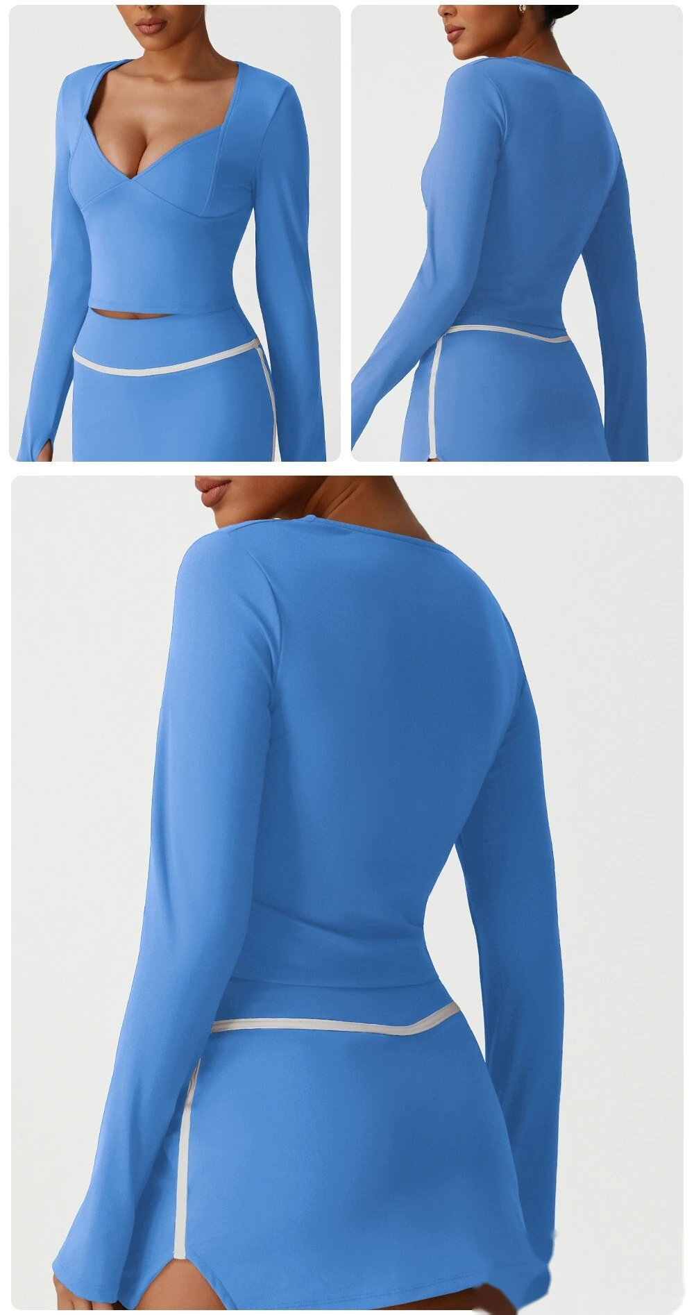 Customized European and American slim high-elastic yoga clothes long sleeve T-shirt sportswear detail