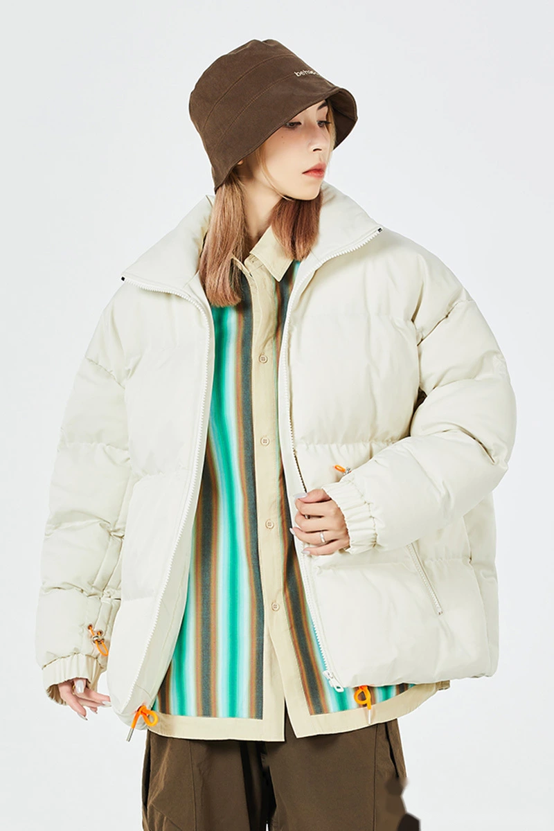 Customize winter men's and women's fashion warm windproof cotton-padded down jacket. detail