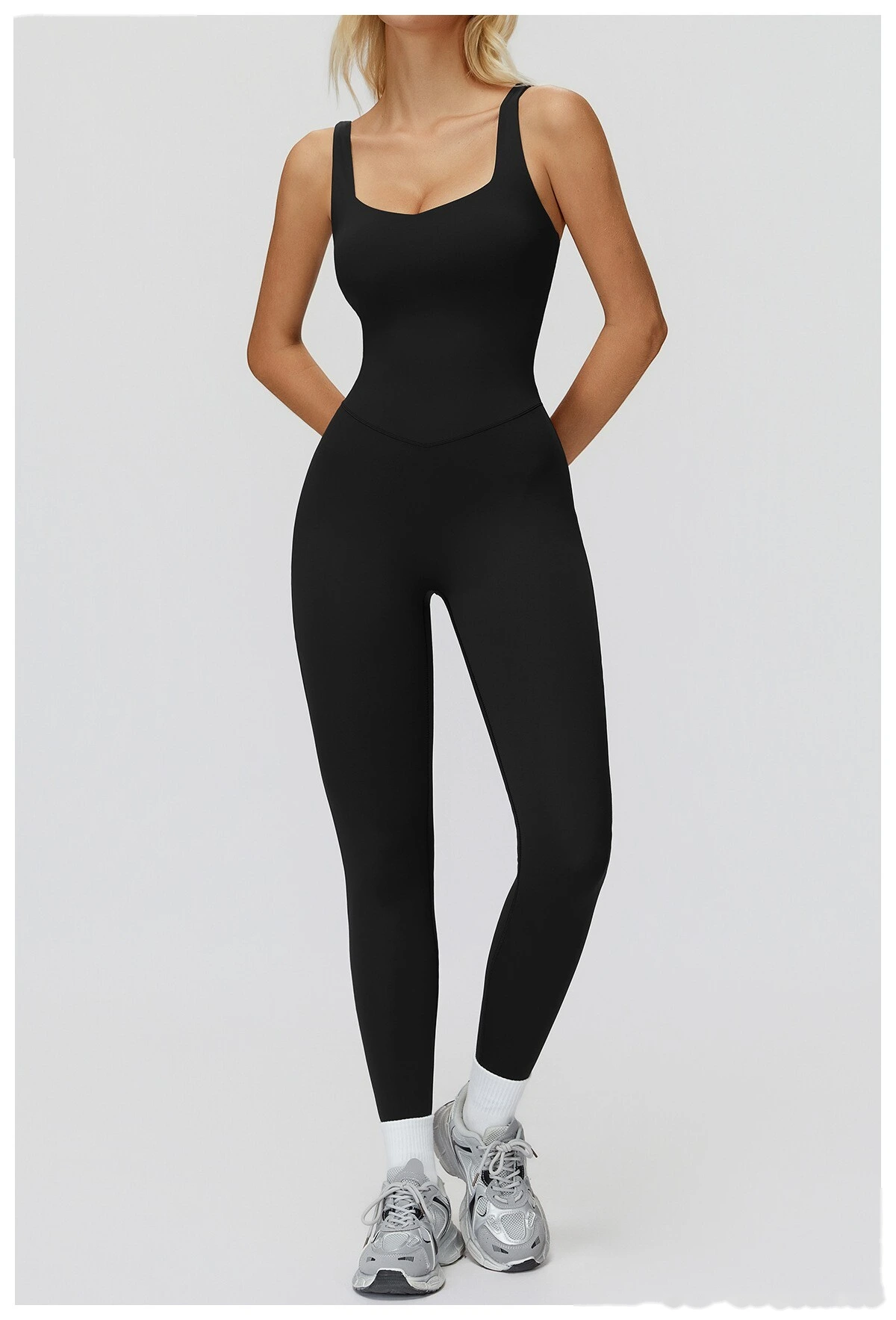 Women's Sexy Slim-Fit High Elastic Yoga Unitard - Customizable One-Piece Workout Gear for Running & Fitness detail