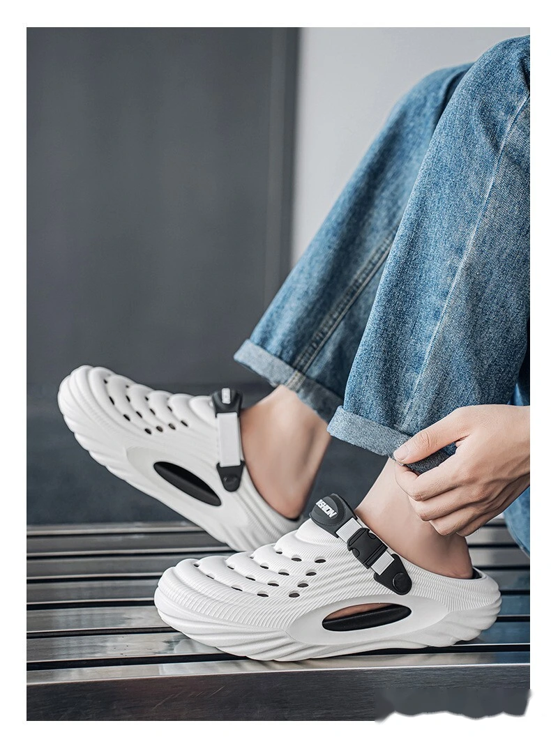 Custom-made hole shoes men's outdoor sports non-slip smelly feet platform sandals and slippers. detail